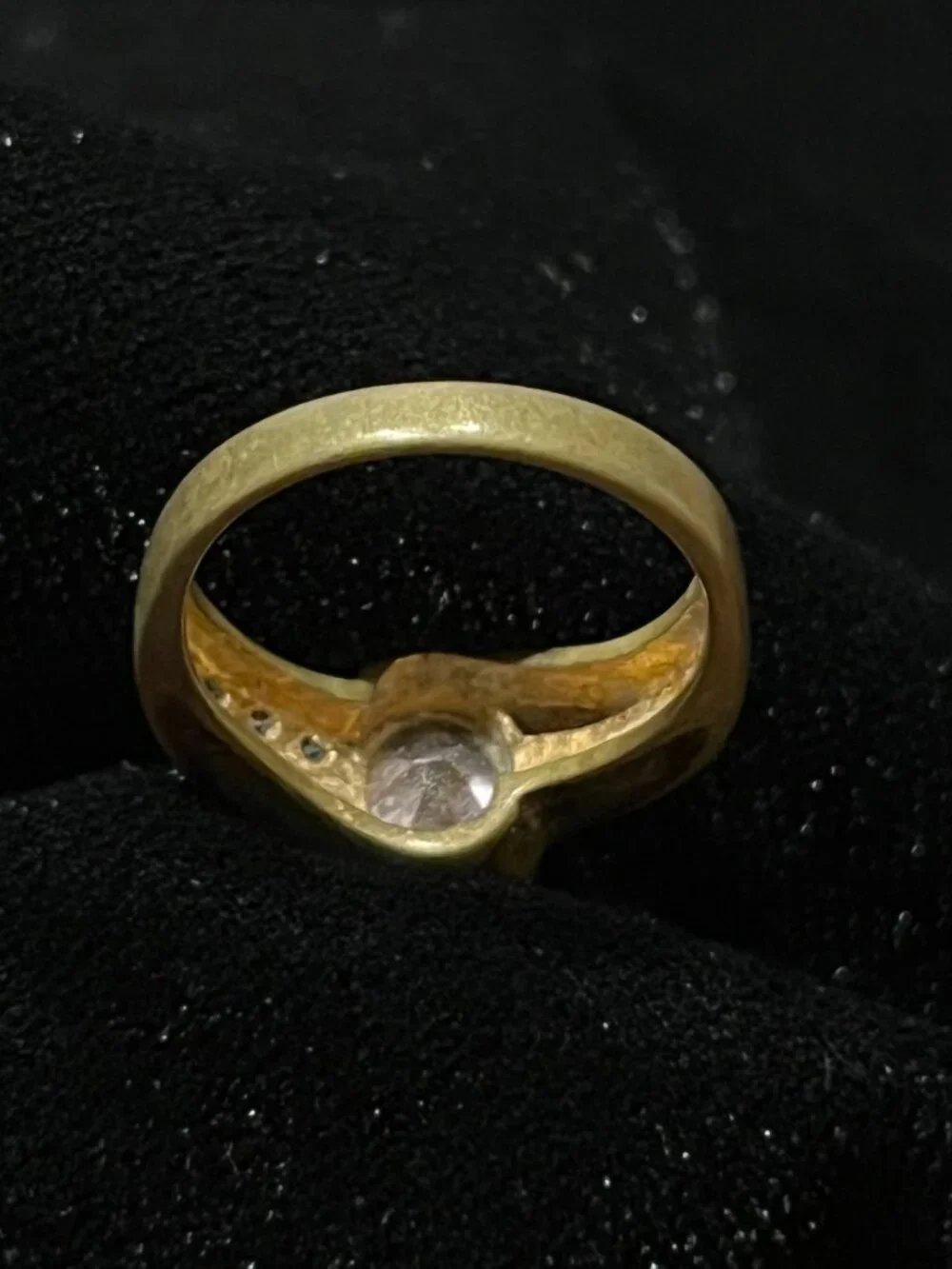 Statement Gold Tone Pale Pink Cocktail Ring, Fair Vintage Condition, Sz 6.5